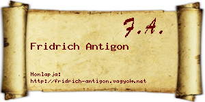 Fridrich Antigon névjegykártya